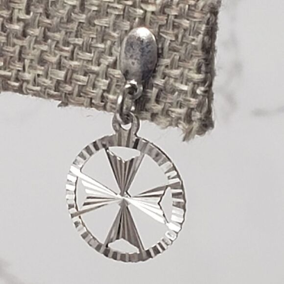 VINTAGE Silver-plated Maltese Cross Pierced Earrings - Picture 3 of 6